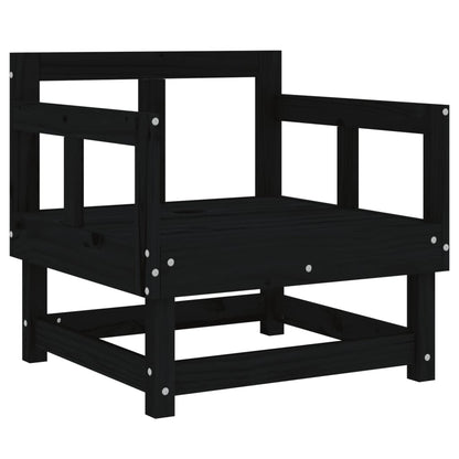 Elegant Black Solid Pine Garden Chairs - Set of 2
