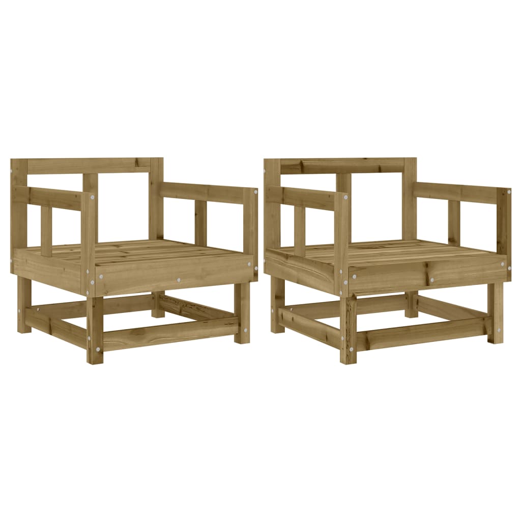 2-Piece Garden Chairs Set - Impregnated Pine Wood