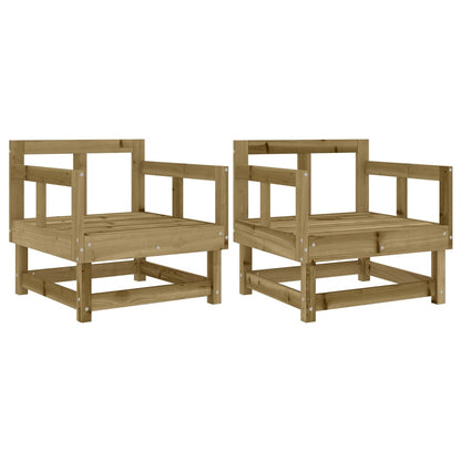2-Piece Garden Chairs Set - Impregnated Pine Wood