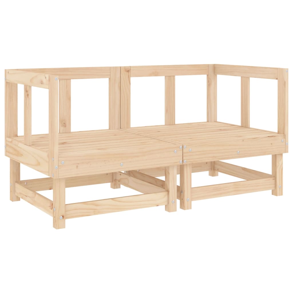 Set of 2 Garden Corner Sofas in Solid Pine Wood
