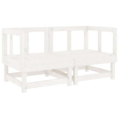 White Solid Wood Pine Garden Corner Sofas - 2 Piece Set