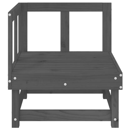 2-Piece Grey Pine Wood Garden Corner Sofa Set