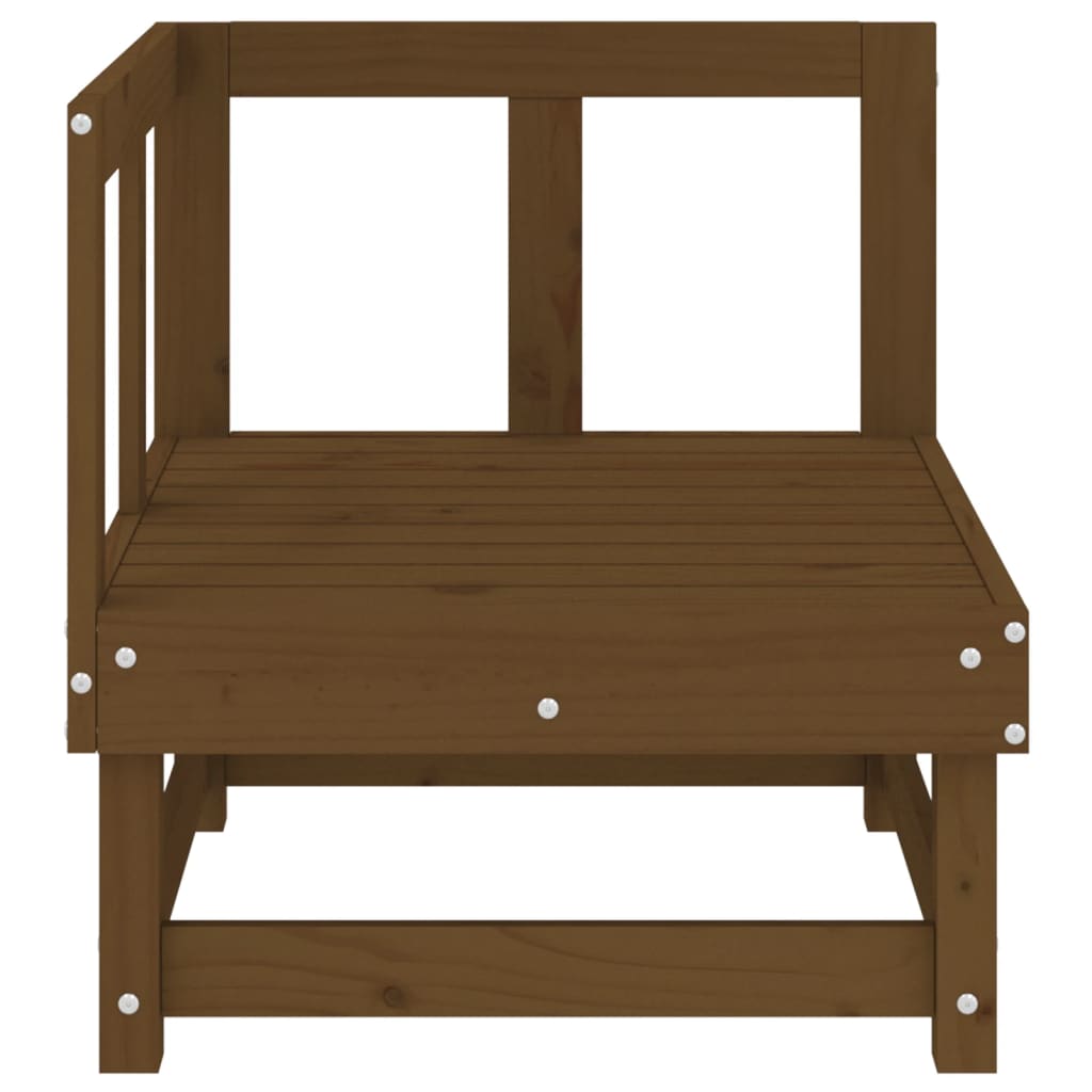 2-Piece Honey Brown Pine Wood Garden Corner Sofas