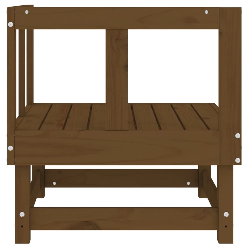 2-Piece Honey Brown Pine Wood Garden Corner Sofas