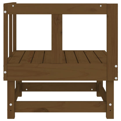 2-Piece Honey Brown Pine Wood Garden Corner Sofas