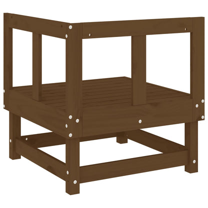 2-Piece Honey Brown Pine Wood Garden Corner Sofas