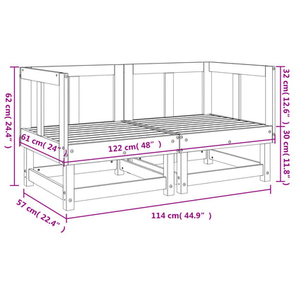 2-Piece Solid Wood Douglas Garden Corner Sofas Set