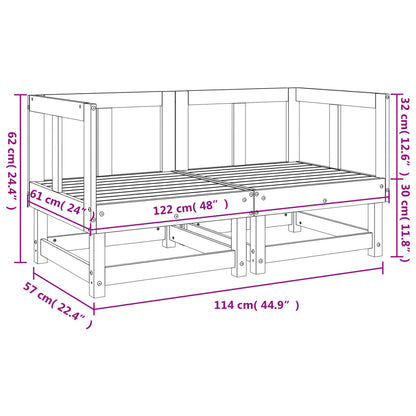 2-Piece Garden Corner Sofas - Impregnated Pine Wood