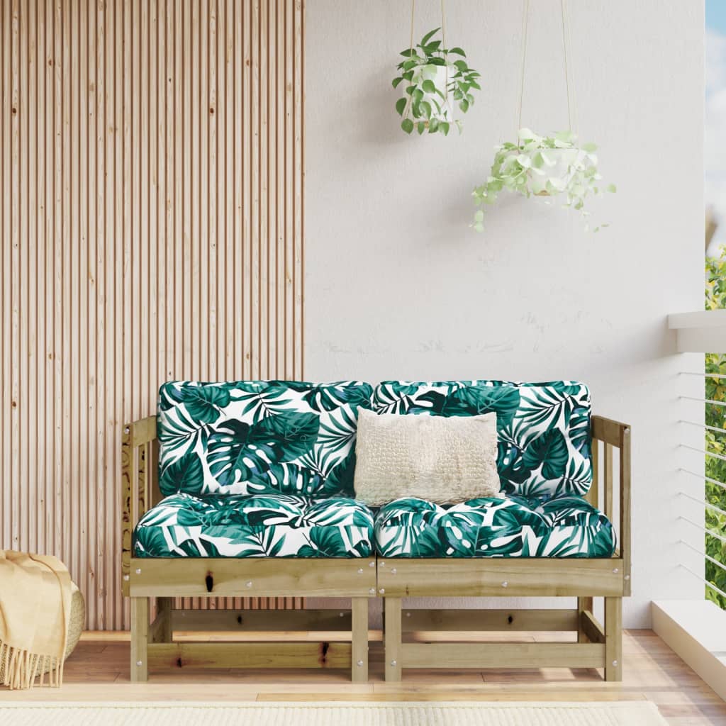 2-Piece Garden Corner Sofas - Impregnated Pine Wood
