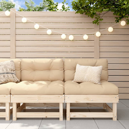Solid Pine Wood Garden Middle Sofas - 2 Piece Set