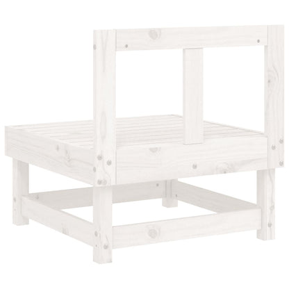 White Solid Pine Wood Garden Middle Sofas - 2 Pcs Set
