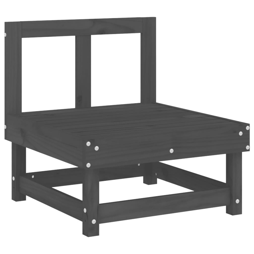 Grey Solid Wood Pine Garden Middle Sofas - 2 Piece Set