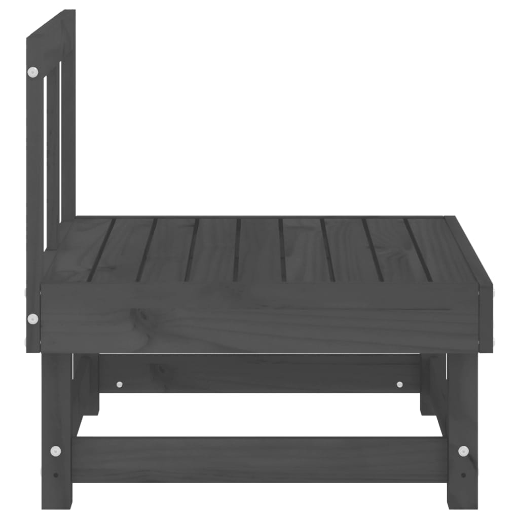 Grey Solid Wood Pine Garden Middle Sofas - 2 Piece Set