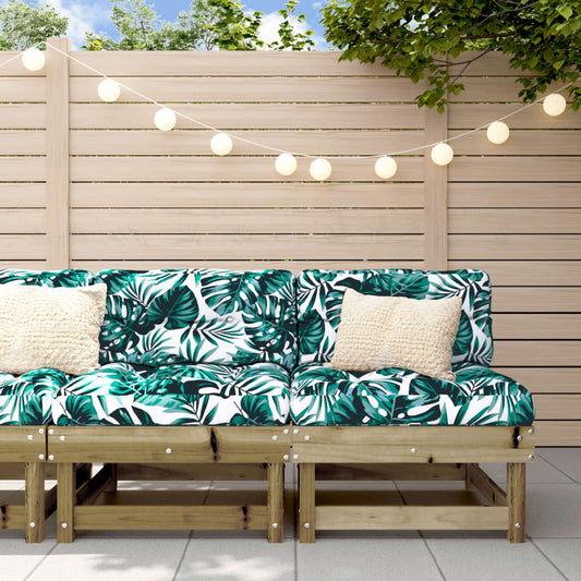 Garden Middle Sofas Set - 2 pcs Impregnated Pine Wood