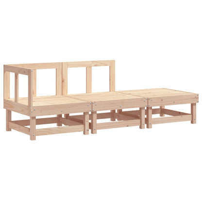 Solid Pine 3-Piece Garden Lounge Set - Elegant Outdoor Comfort