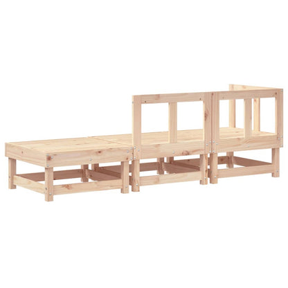 Solid Pine 3-Piece Garden Lounge Set - Elegant Outdoor Comfort