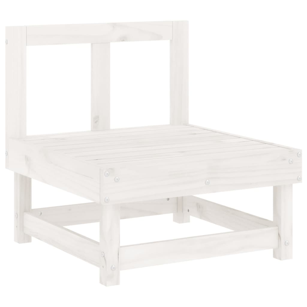 3-Piece White Pine Wood Garden Lounge Set