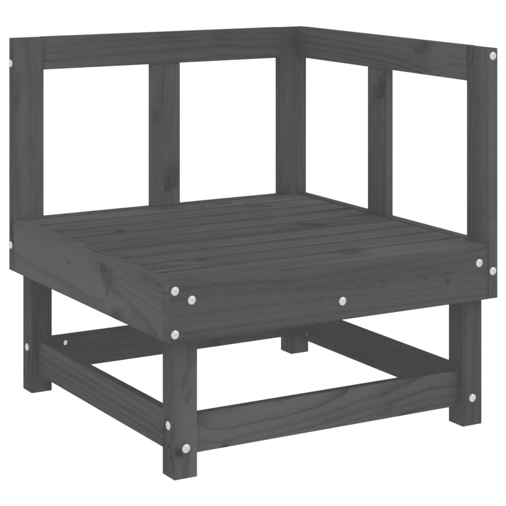Elegant 3-Piece Grey Pine Garden Lounge Set - Solid Wood Furniture