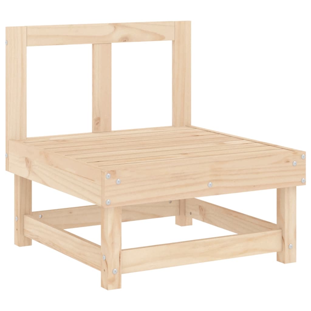 Solid Pine 3 Piece Garden Lounge Set - Natural Wood Finish