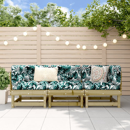 3 Piece Pine Wood Garden Lounge Set - Durable & Stylish Outdoor