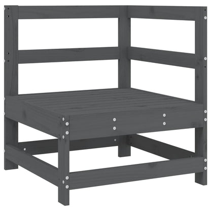 Solid Wood Pine Garden Corner Sofa - Elegant Grey Finish