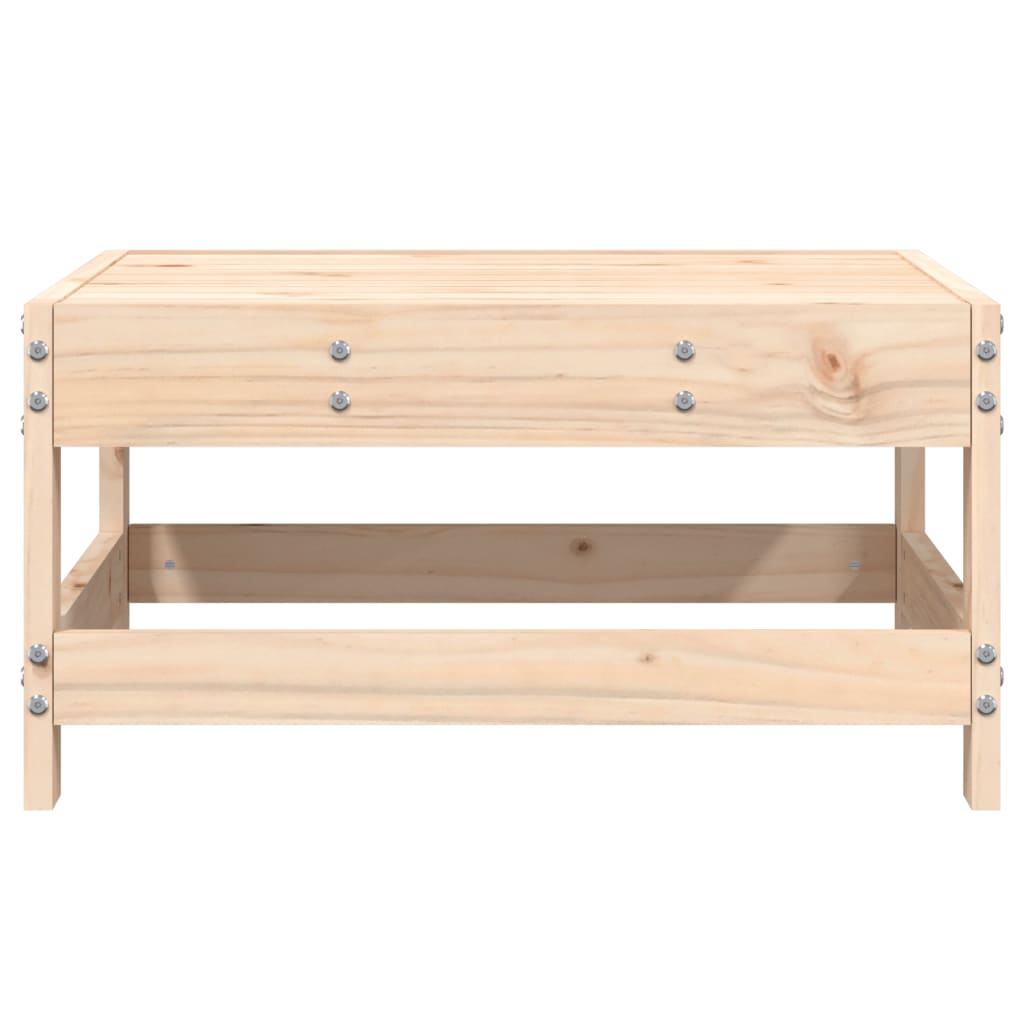 Solid Pine Wood Garden Footstool - Durable Outdoor Comfort
