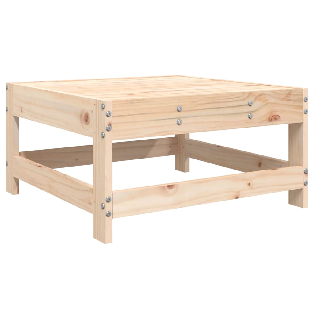 Solid Pine Wood Garden Footstool - Durable Outdoor Comfort