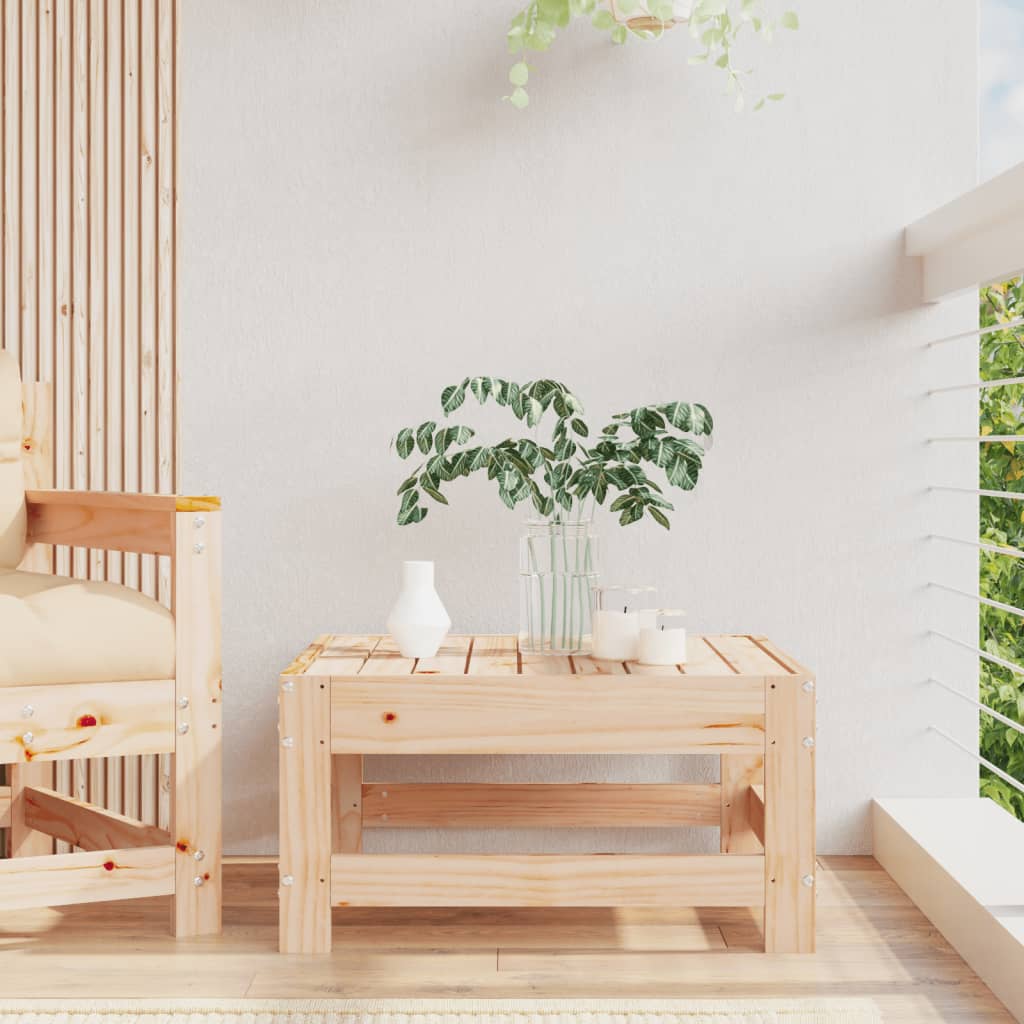Solid Pine Wood Garden Footstool - Durable Outdoor Comfort