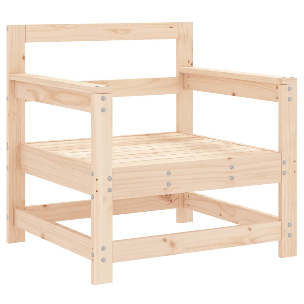 Solid Pine Wood Garden Chairs Set, 2-Piece Outdoor Seating