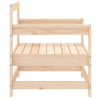 Solid Pine Wood Garden Chairs Set, 2-Piece Outdoor Seating