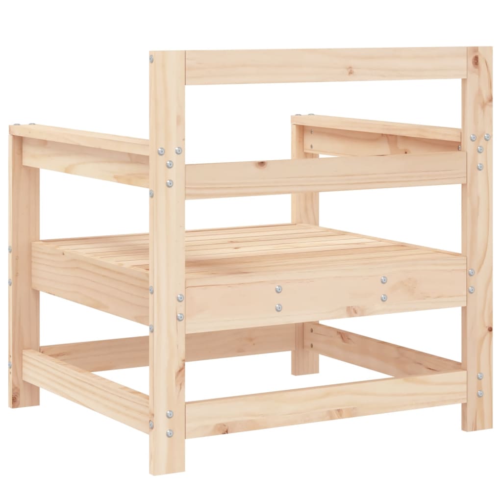 Solid Pine Wood Garden Chairs Set, 2-Piece Outdoor Seating