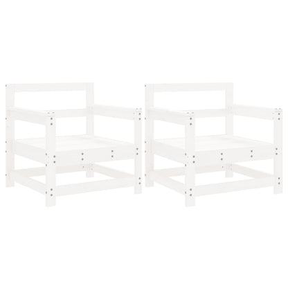 White Solid Wood Pine Garden Chairs - Set of 2 Durable & Stylish