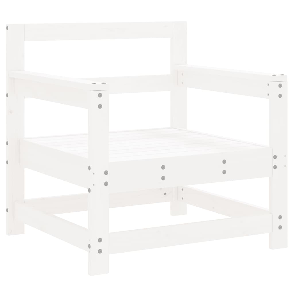 White Solid Wood Pine Garden Chairs - Set of 2 Durable & Stylish