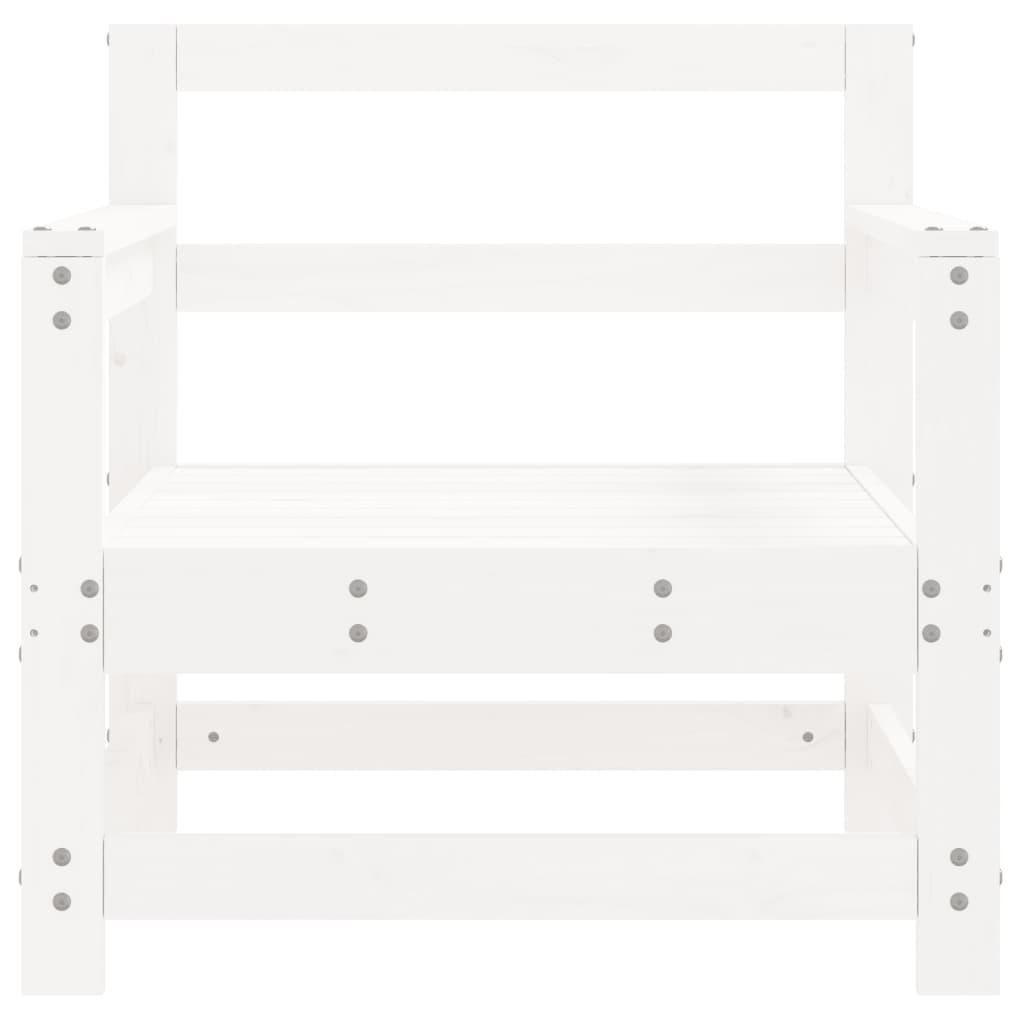 White Solid Wood Pine Garden Chairs - Set of 2 Durable & Stylish