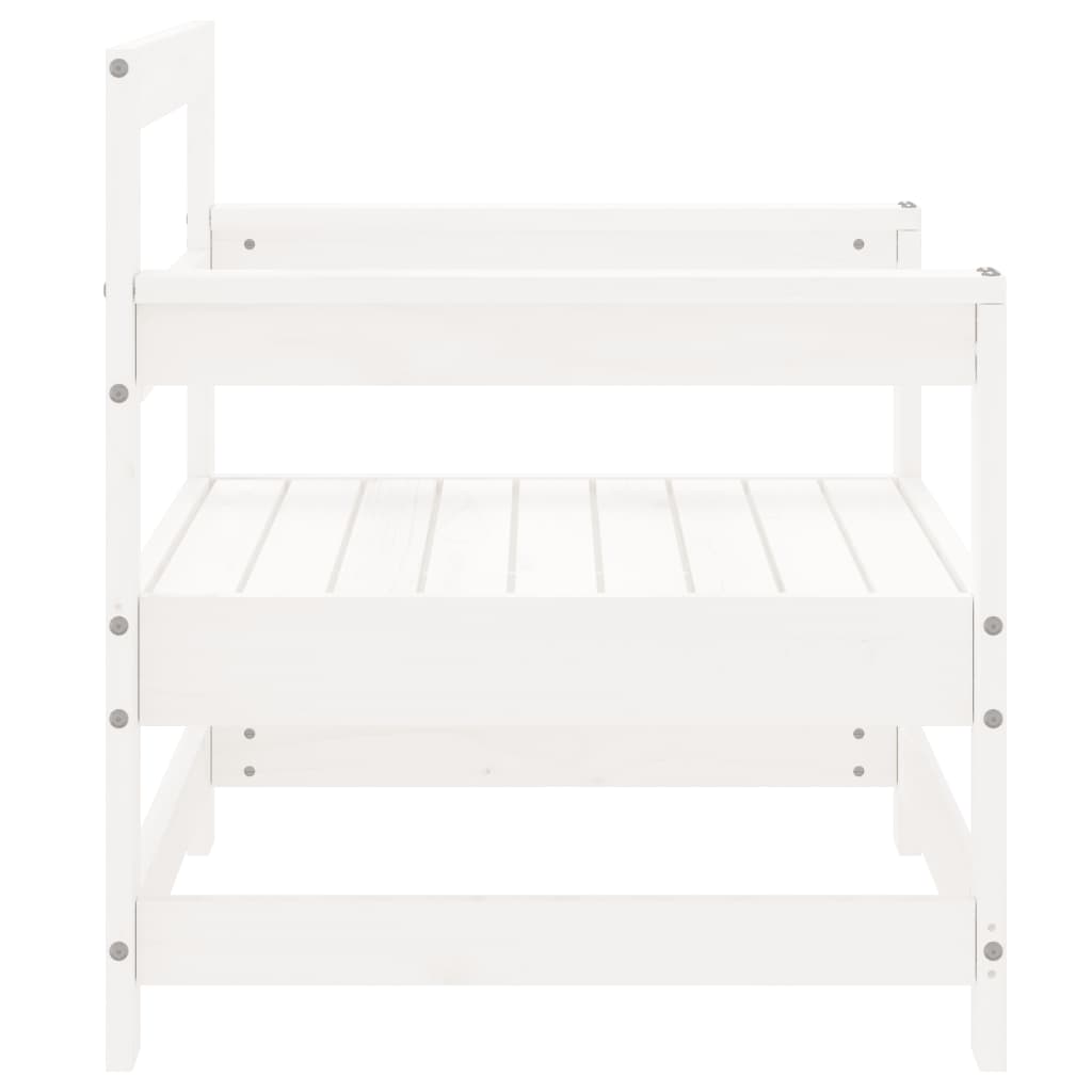 White Solid Wood Pine Garden Chairs - Set of 2 Durable & Stylish