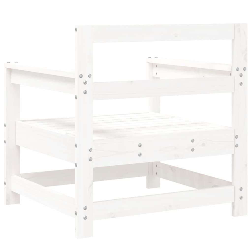 White Solid Wood Pine Garden Chairs - Set of 2 Durable & Stylish