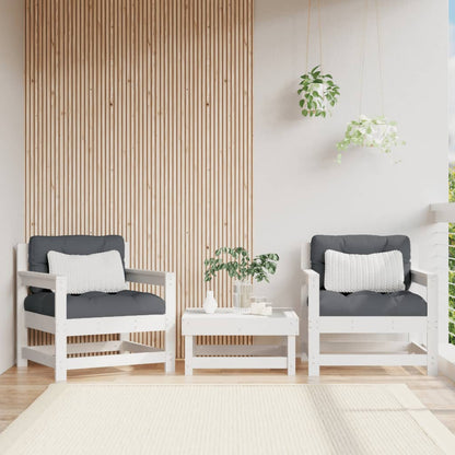 White Solid Wood Pine Garden Chairs - Set of 2 Durable & Stylish