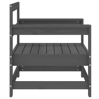 Solid Pine Wood Garden Chairs 2pcs - Grey Finish