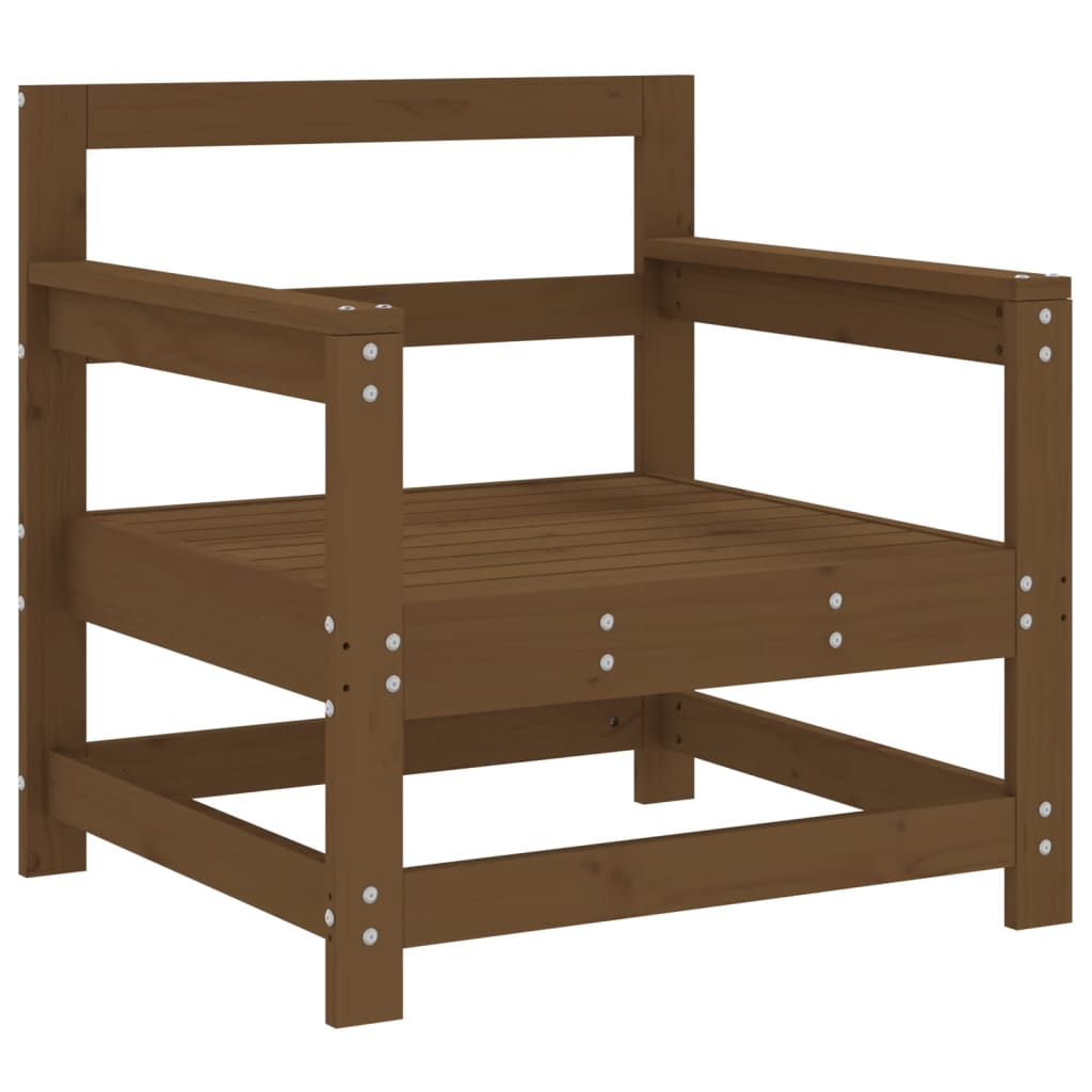 Solid Wood Pine Garden Chairs 2 pcs, Honey Brown Finish