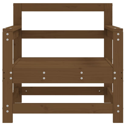 Solid Wood Pine Garden Chairs 2 pcs, Honey Brown Finish