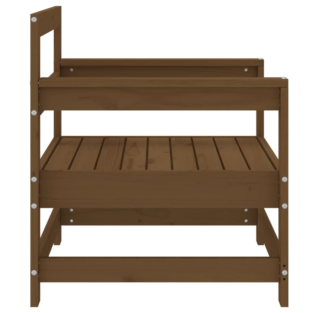Solid Wood Pine Garden Chairs 2 pcs, Honey Brown Finish