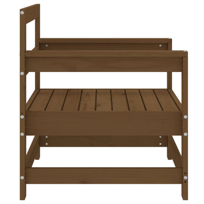 Solid Wood Pine Garden Chairs 2 pcs, Honey Brown Finish