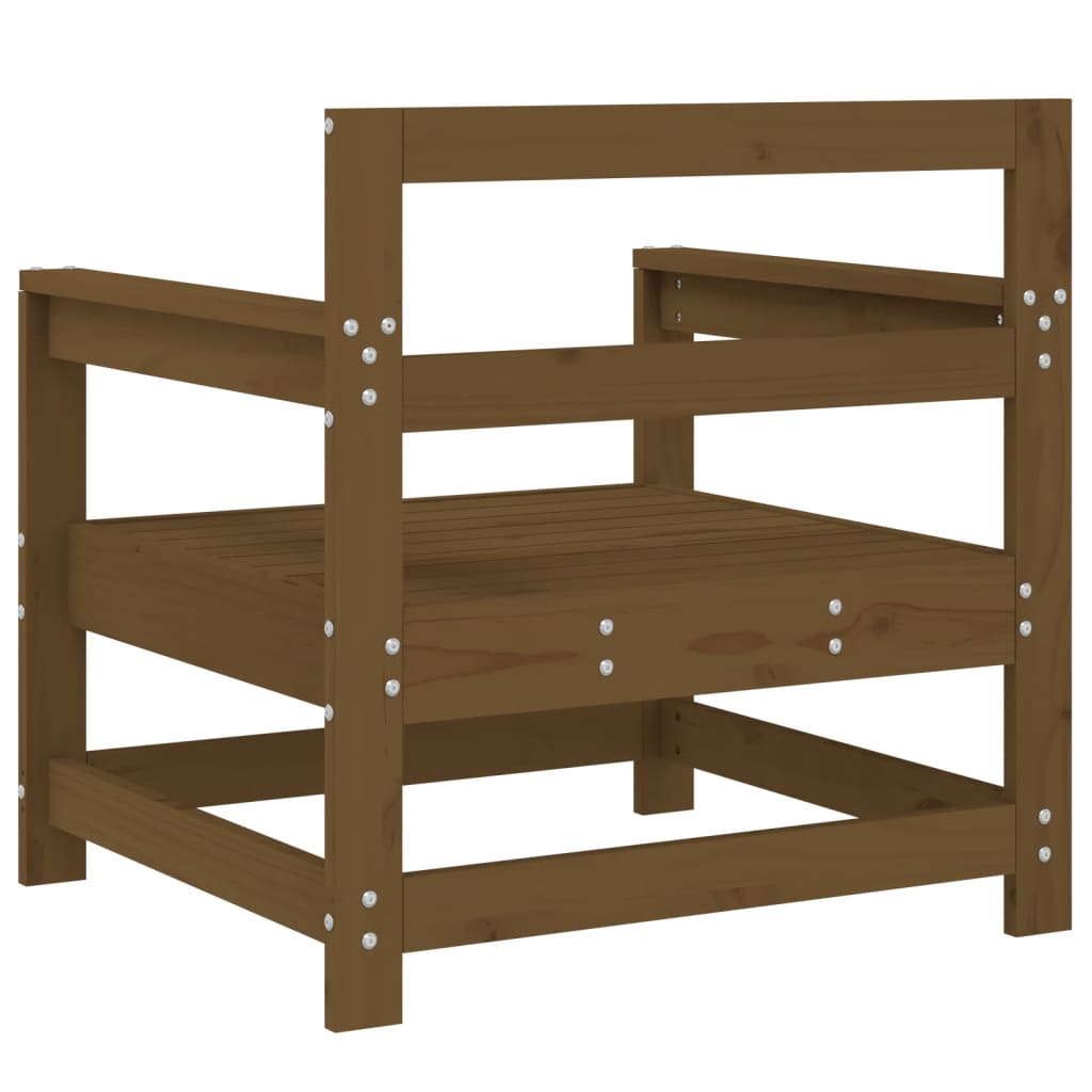 Solid Wood Pine Garden Chairs 2 pcs, Honey Brown Finish