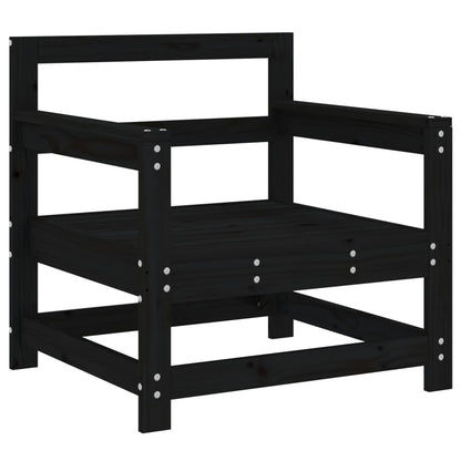 Black Solid Wood Pine Garden Chairs, Set of 2 - Stylish & Durable
