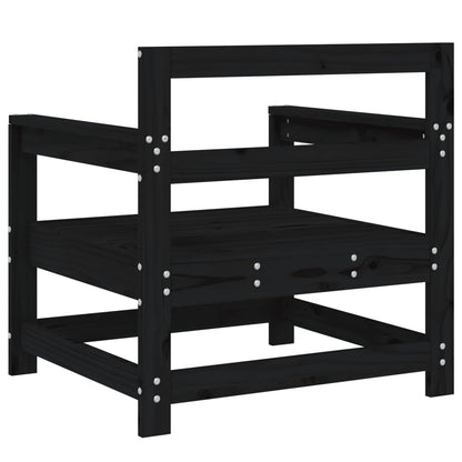 Black Solid Wood Pine Garden Chairs, Set of 2 - Stylish & Durable