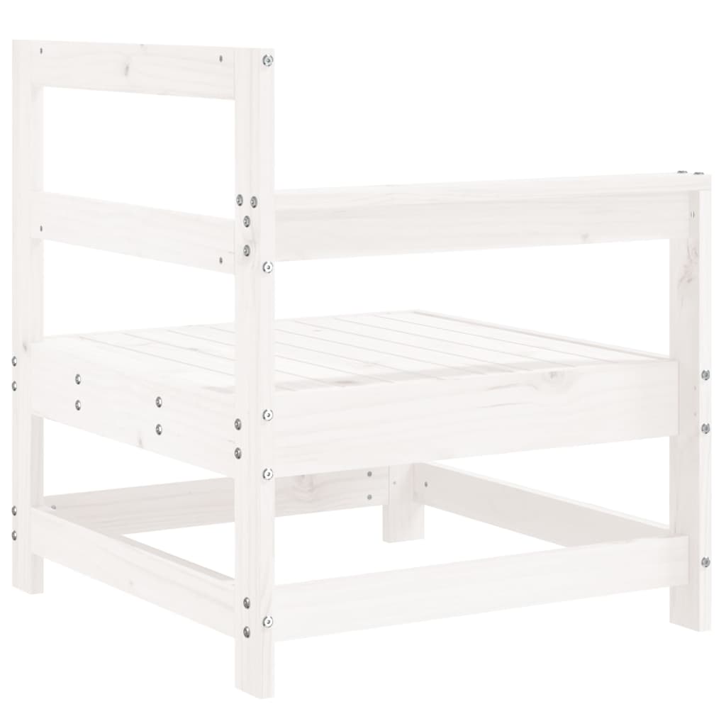 White Solid Wood Pine Garden Corner Sofa - Stylish & Durable