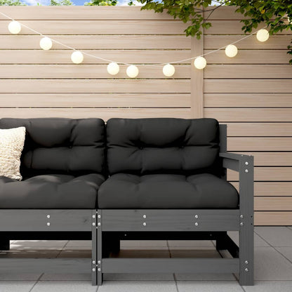 Elegant Grey Garden Corner Sofa in Solid Pine Wood