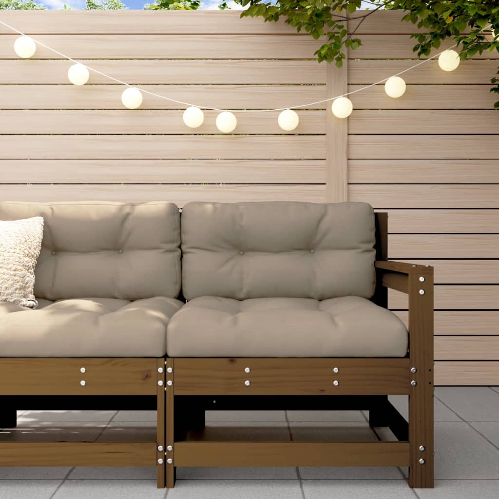 Honey Brown Corner Sofa - Solid Pine Wood Elegance