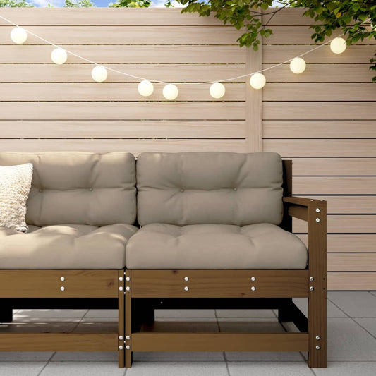 Honey Brown Corner Sofa - Solid Pine Wood Elegance