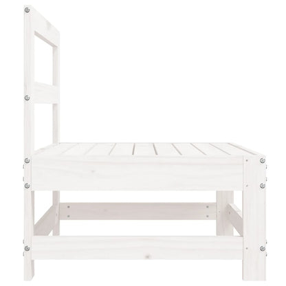 White Solid Pine Garden Sofas Set - 2 Pcs Durable Outdoor Seating